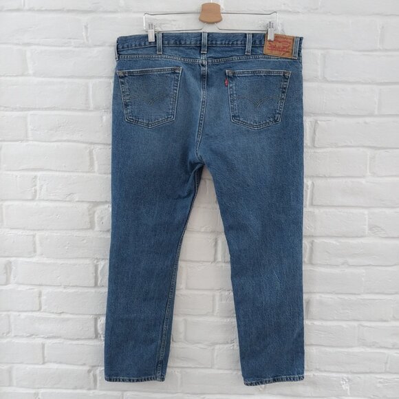 Levis Jeans Mens 38x30 511 Blue Straight Leg Distressed Mid Rise Mid Wash - Picture 2 of 12